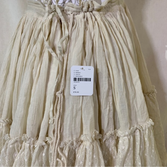 Free people // nwt sand lace tiered mini dress size small - Picture 8 of 8